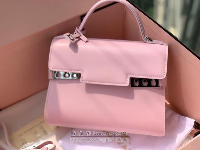 DELVAUX女包 比利時品牌 Tempete手袋 柔軟牛皮 德爾沃女手提包 Mini號手拎包 TP0020粉  fcs1233